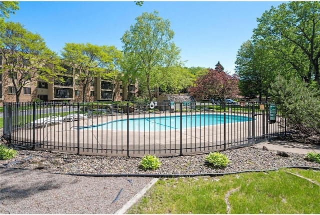 community pool with fence