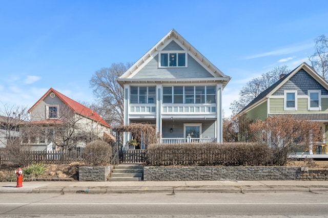 view of front of property featuring a porch