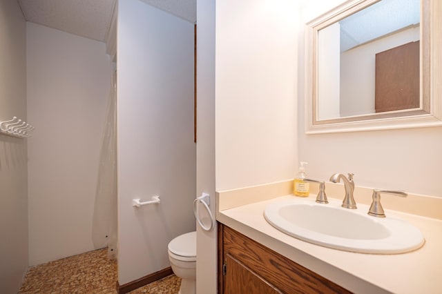 bathroom with toilet and vanity