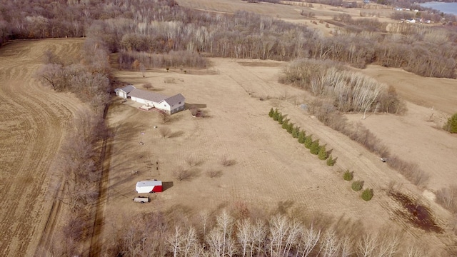 bird's eye view featuring a rural view