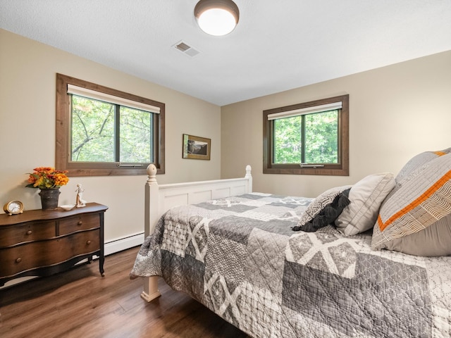 2904 Le Homme Dieu Vw NE, Alexandria, MN 56308 - bedroom featuring wood finished floors and a baseboard heating unit