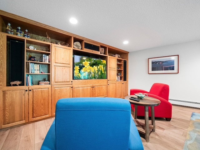 2904 Le Homme Dieu Vw NE, Alexandria, MN 56308 - cinema with baseboard heating, light wood-style floors, a textured ceiling, and recessed lighting