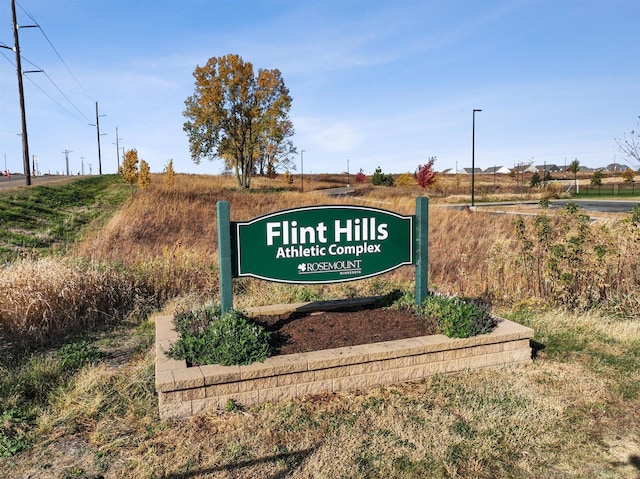 view of community sign