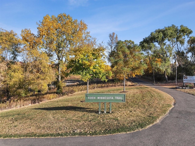 view of community sign