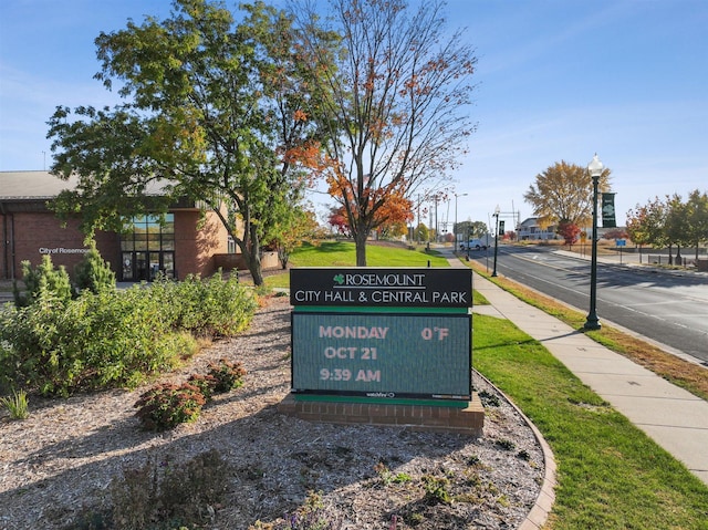 view of community sign