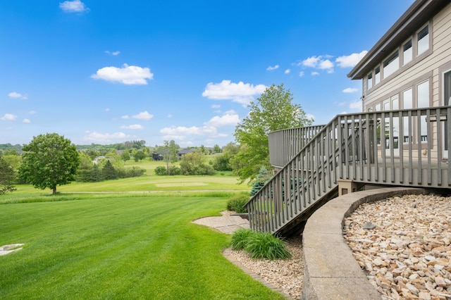 1502 Epperstone Enclave, Byron, MN 55920 - view of green lawn with a deck and stairs