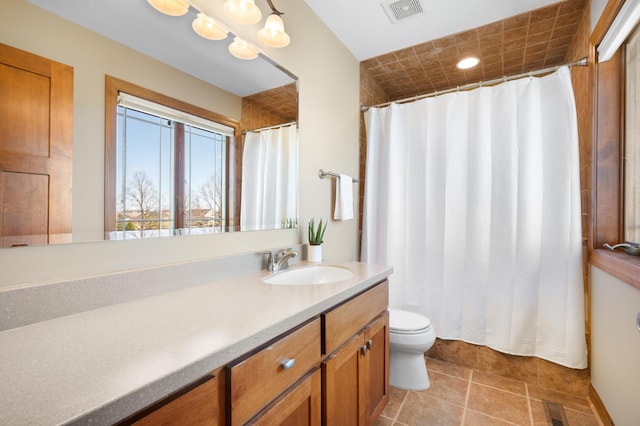 1502 Epperstone Enclave, Byron, MN 55920 - bathroom with vanity, curtained shower, and tile patterned floors