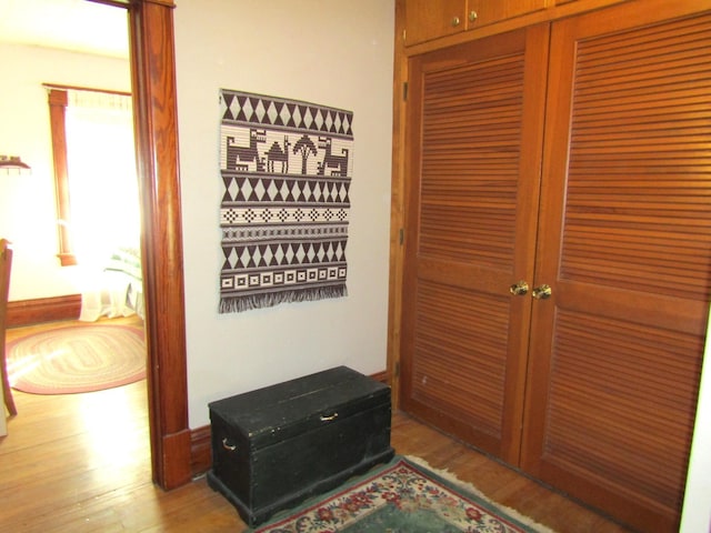 hallway featuring wood finished floors