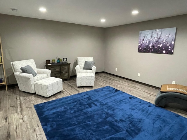 bedroom featuring recessed lighting, baseboards, and wood finished floors