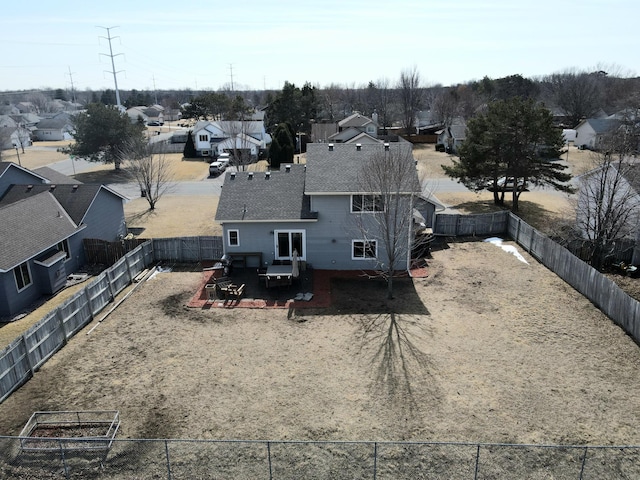 aerial view with a residential view