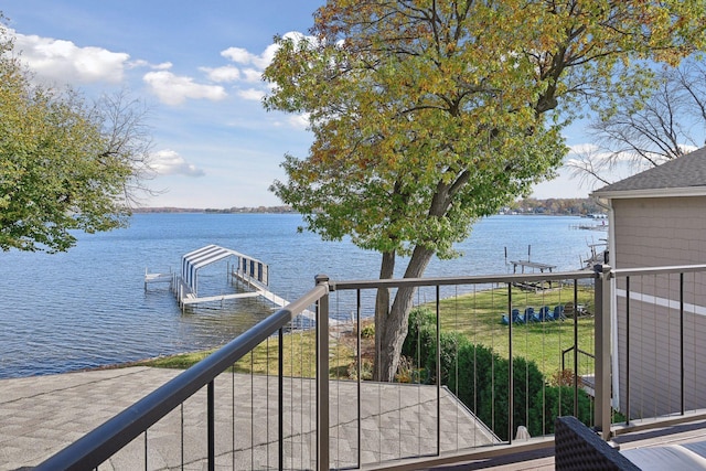 water view with a dock