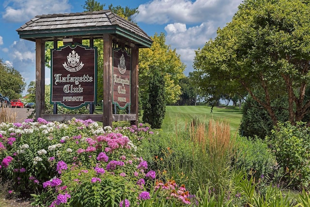 view of community sign