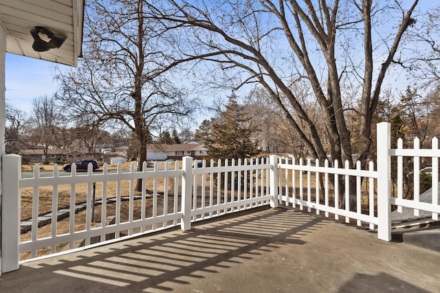 view of patio / terrace featuring fence