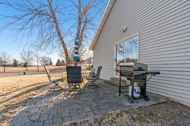 view of patio / terrace featuring a grill