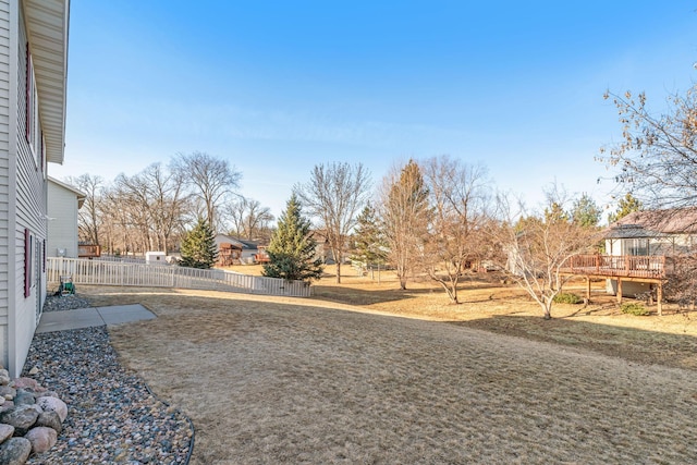 view of yard with fence