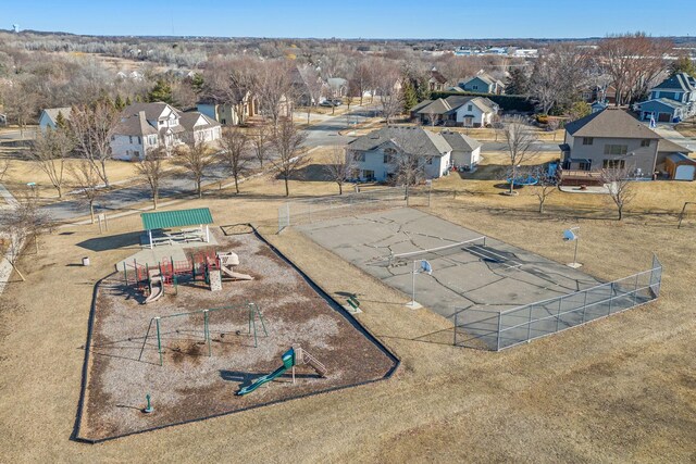 aerial view with a residential view