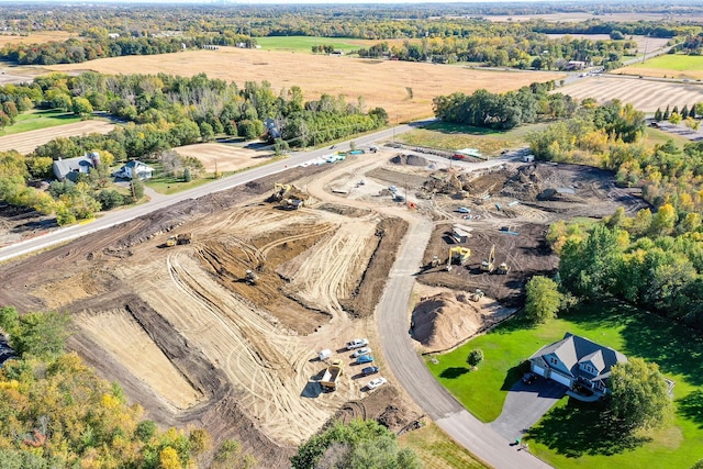 drone / aerial view with a rural view