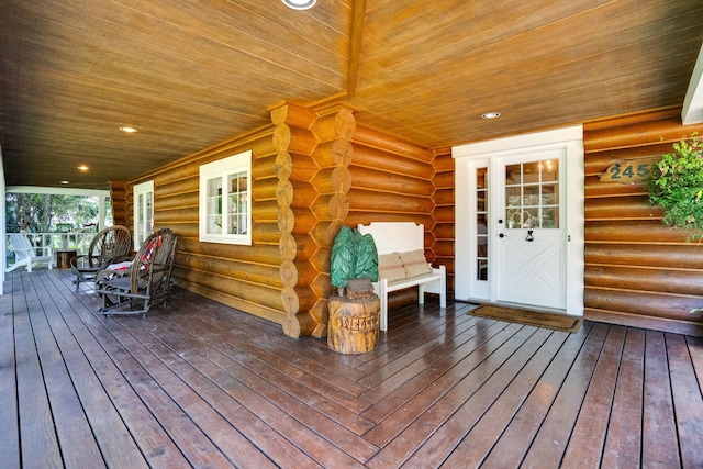 deck with a porch