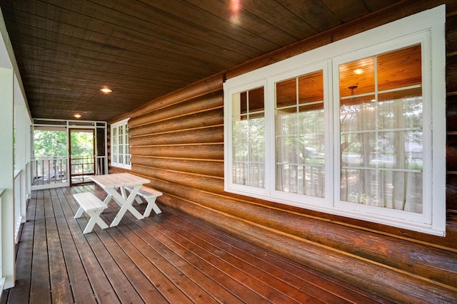 deck with a porch