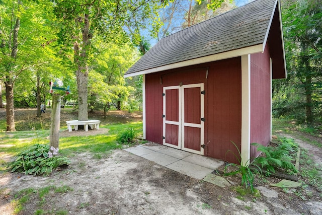 view of shed