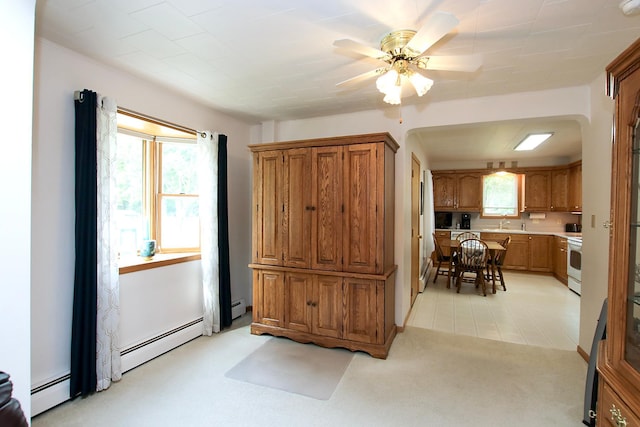 21 1st St NE, Fairfax, MN 55332 - foyer featuring ceiling fan and light colored carpet