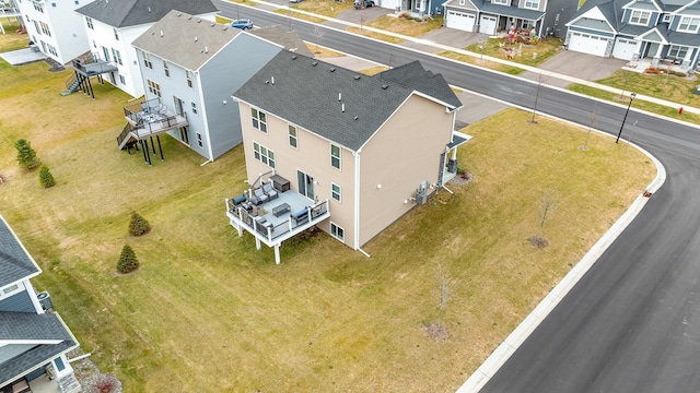 aerial view with a residential view