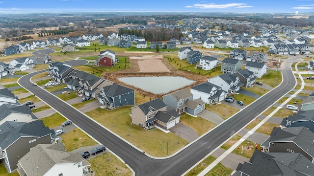 aerial view with a residential view