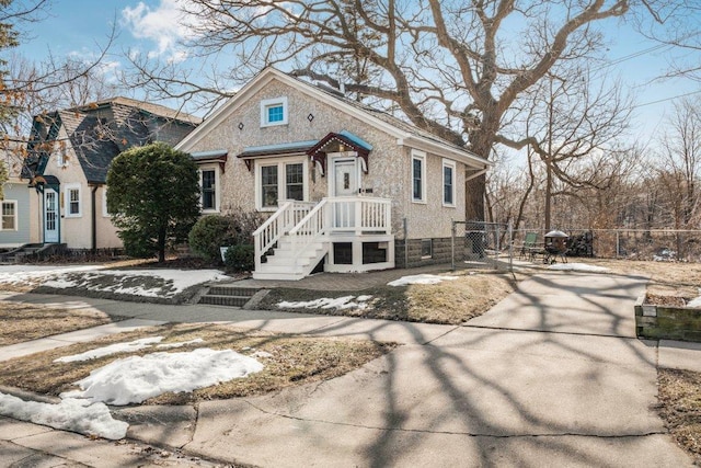 view of front of property with fence