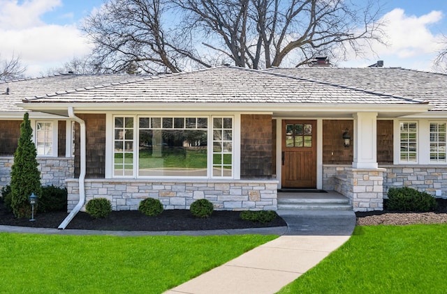 6601 Dovre Dr, Edina, MN 55436 - ranch-style home with stone siding and a chimney