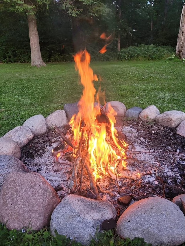 details with an outdoor fire pit