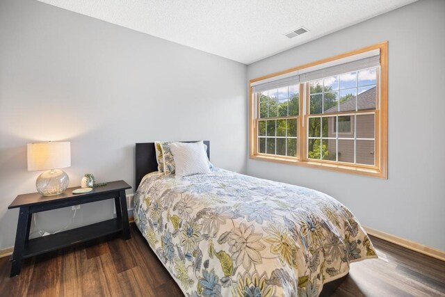11050 Sweetwater Path, Woodbury, MN 55129 - bedroom with wood finished floors, baseboards, and a textured ceiling