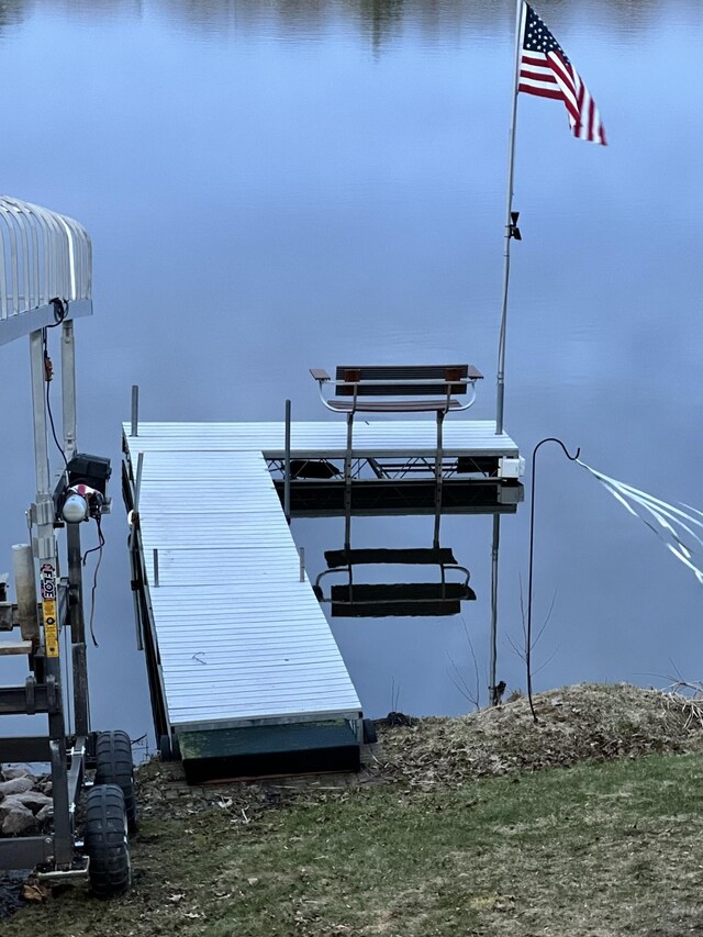 view of dock area