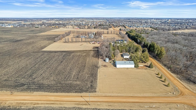 drone / aerial view with a rural view