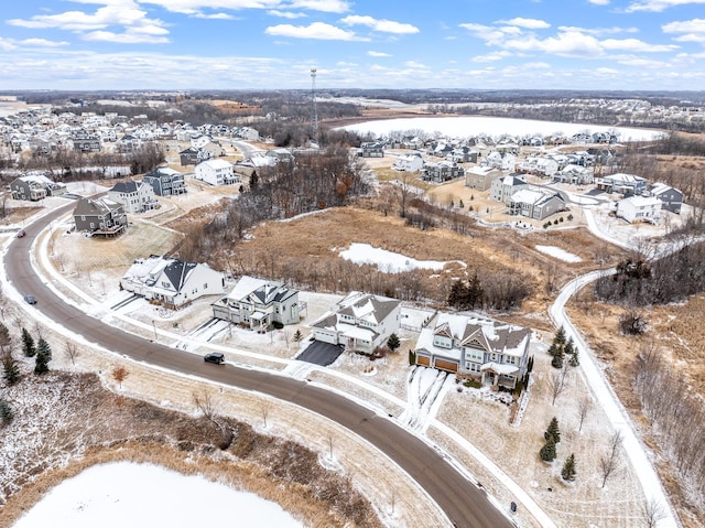 bird's eye view with a residential view