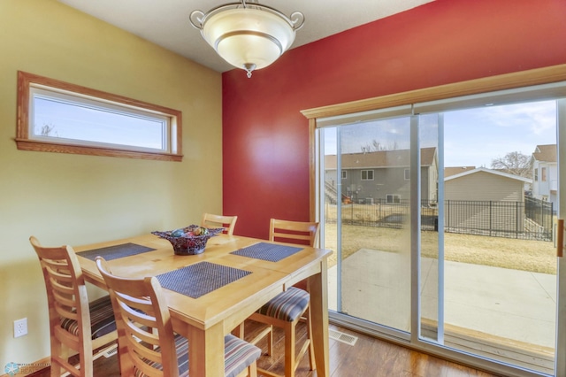 dining room featuring wood finished floors