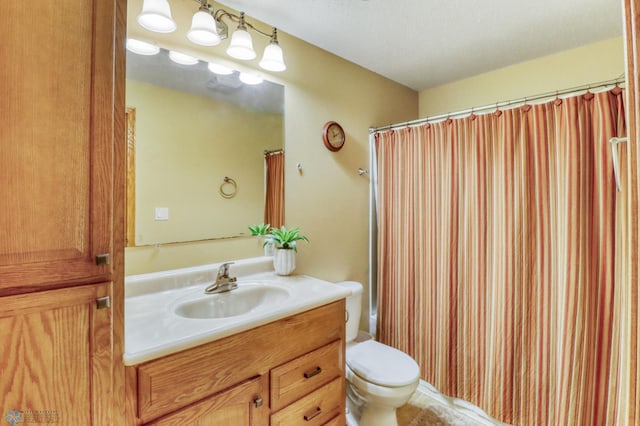 bathroom with toilet and vanity