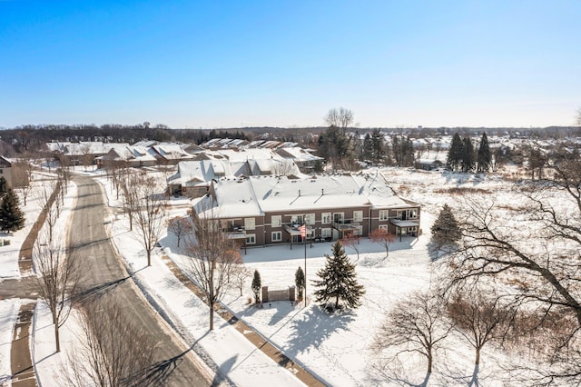 view of snowy aerial view