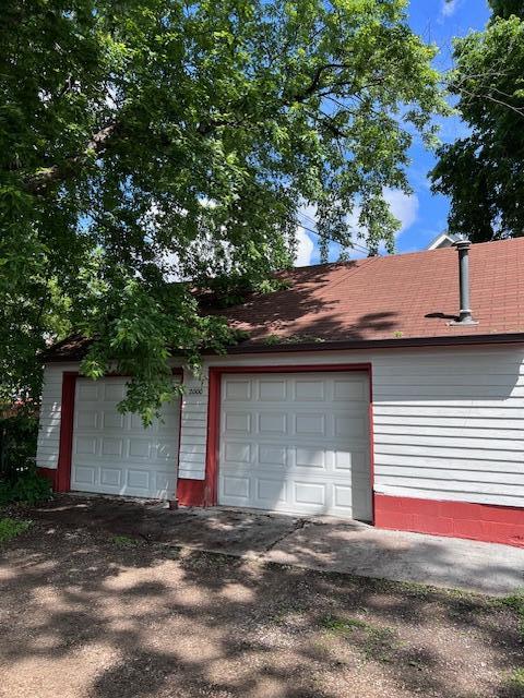 view of garage