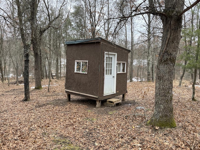 view of shed