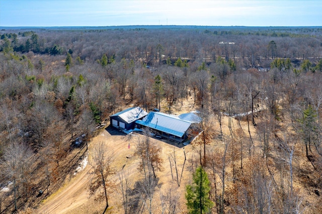 aerial view with a forest view