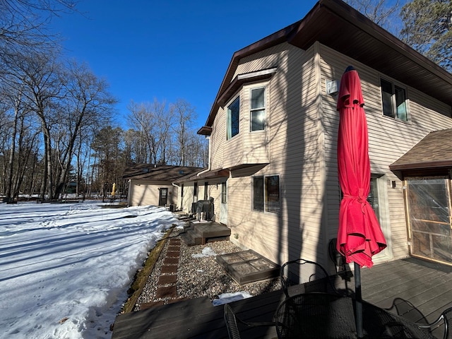 view of snow covered exterior