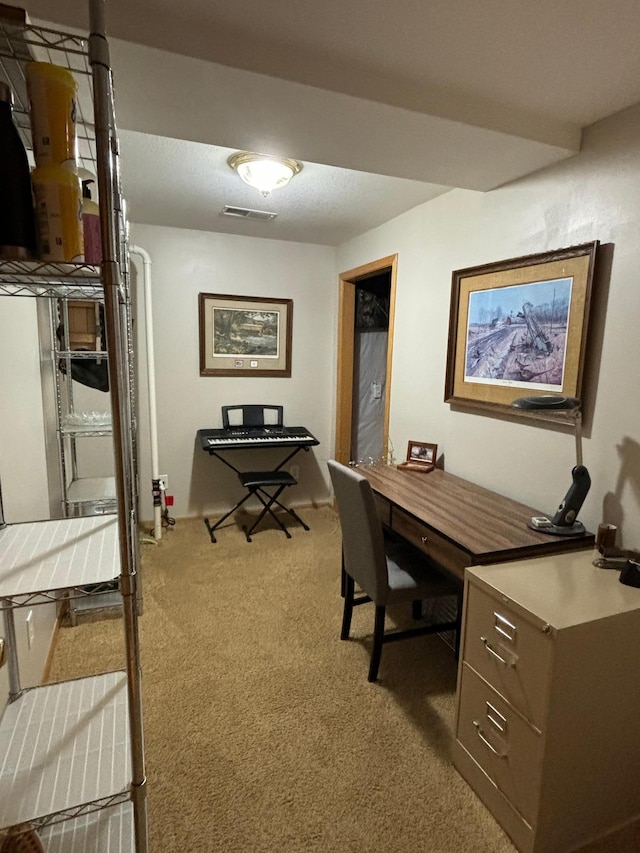 office featuring carpet and visible vents