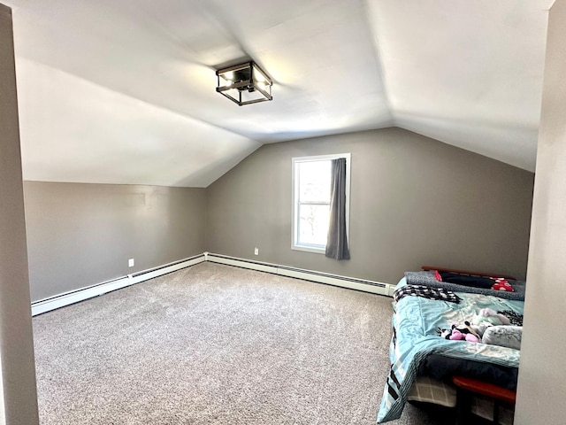 bonus room with carpet flooring, vaulted ceiling, and baseboards