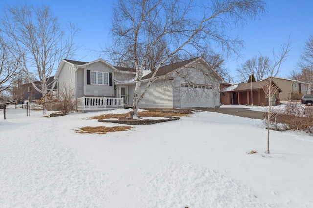 split level home with a garage