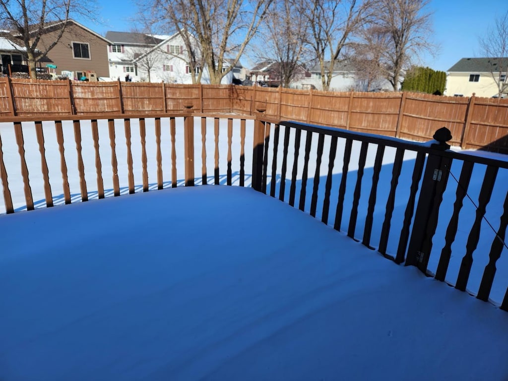 view of yard featuring a residential view and a fenced backyard