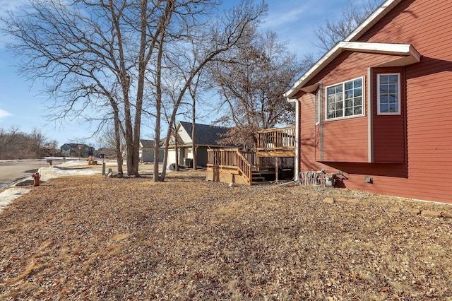 exterior space featuring a deck