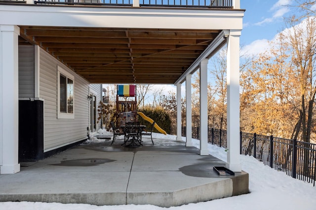 view of patio with fence