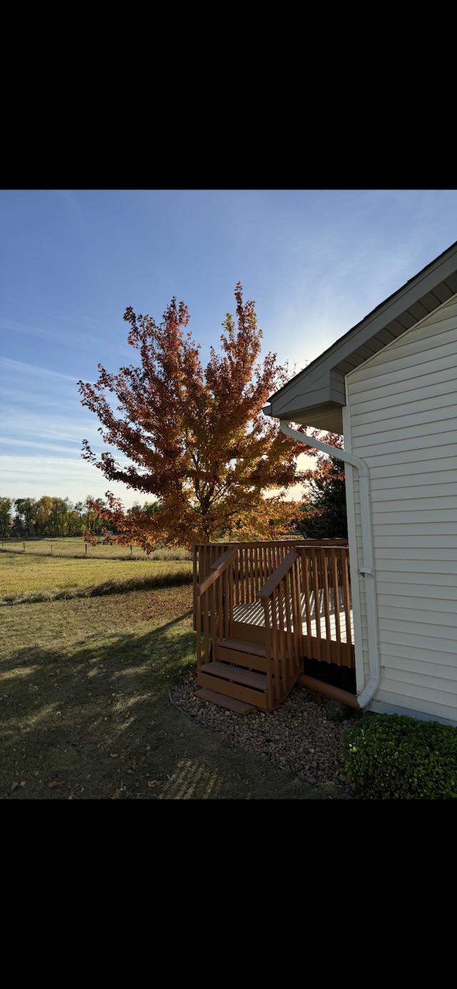 view of yard with a deck