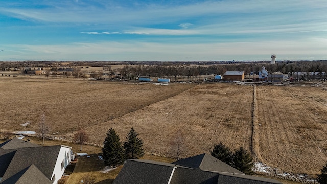 bird's eye view featuring a rural view