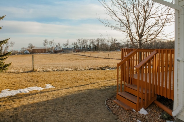 view of yard with a deck